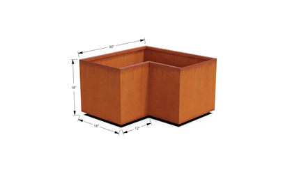 Plantercraft Large Rectangular Planters for Outdoor Plants - 30x18x18 Inch Corten Steel Planter | Heavy Duty Metal Planter Rectangle for Patio & Garden | Large Outdoor Planter Box
