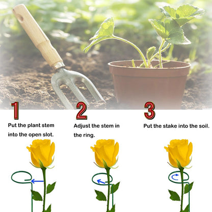 20 Pieces 16 inch Green Single Stem Plant Stakes Garden Plant Support Rings Flower Support Hoops Prop for Amaryllis Orchid Lily Rose Peony Gladiolus