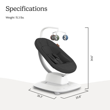 UPPAbaby Mamaroo Smart Swing – Customizable Soothing Modes with MotionSync Technology – Infant Recline + Bluetooth Enabled – Included Newborn Insert – Jake (Charcoal Mélange)