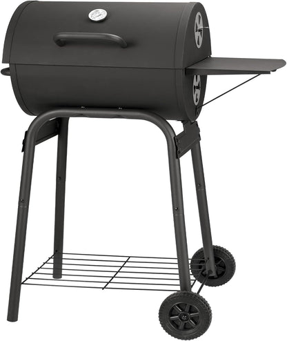 Kendane Barrel Charcoal Grill, Large Charcoal Grills with Side Shelf, Outdoor BBQ Grill,Perfect for Backyard Camping, Patio Parties, and Picnics
