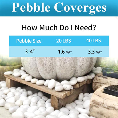 YISZM 20lbs Large River Rocks for Landscaping, 3-4" White Pebbles for Garden Design, Hand-Picked Smooth Stones for Fish Tank, Flower Pots, Indoor Water Fountains, Pathways, Backyard