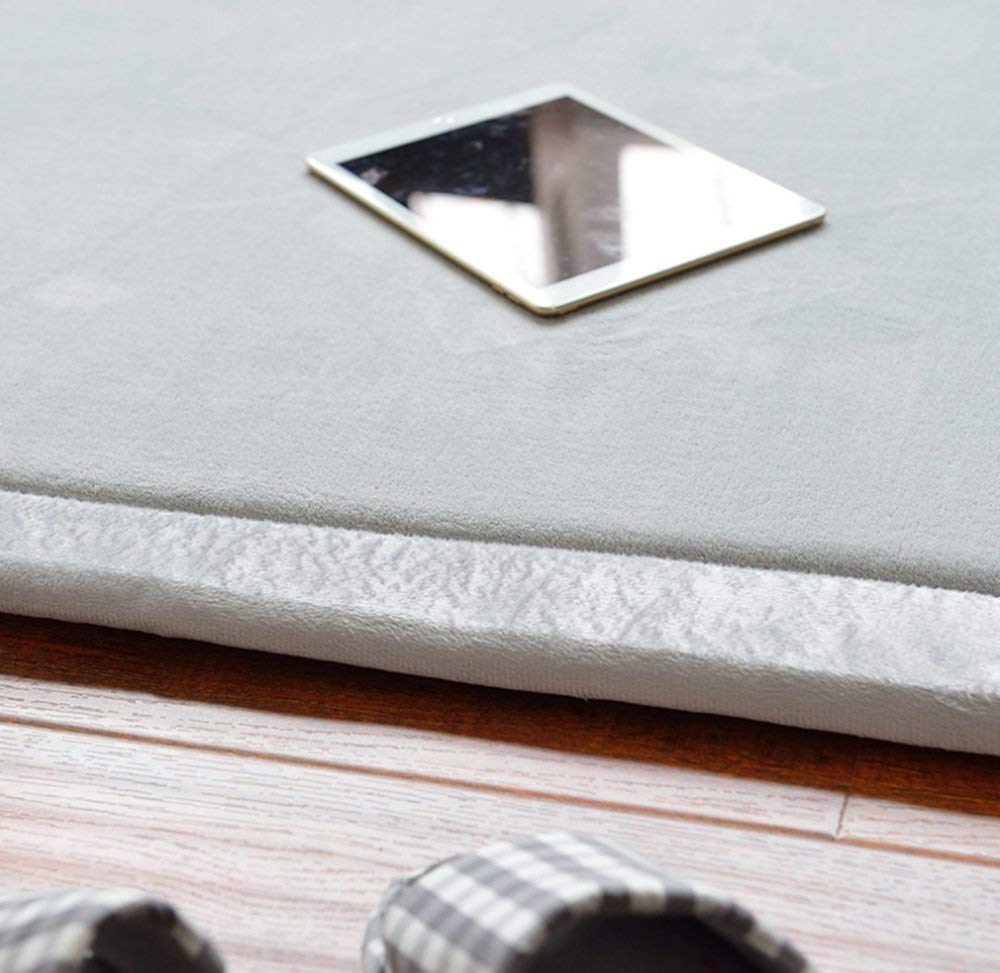 Loartee Nursery Rug Coral Velvet Crawling Rugs Mat Area Rugs Play Crawling Mat(6'7"x9'2", Gray) for Toddler Children Play Mat Yoga Mat Exercise Pads Carpet