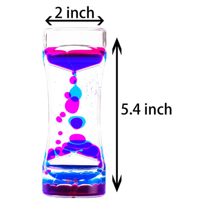 Liquid Motion Bubbler Timer Pack of 6 Liquid Bubbler Sensory Toys Fidget Toy Activity Relaxing Desk Toys (Pack of 6)
