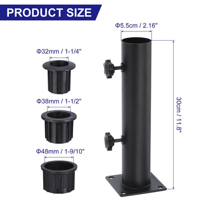 PATIKIL Patio Umbrella Base Stand 2.16" Diameter Umbrella Stand Tube Bracket Deck Mount Umbrella Holder for Outside Garden Backyard Balcony