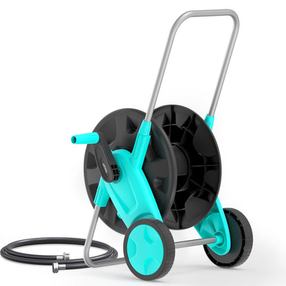 Portable Garden Hose Reel Cart, Hold Up to 75-100 Ft of 5/8 Inch Hose,Garden Water Pipe Holders Mobile Tools with 2 Wheels for Outside Hose Storage