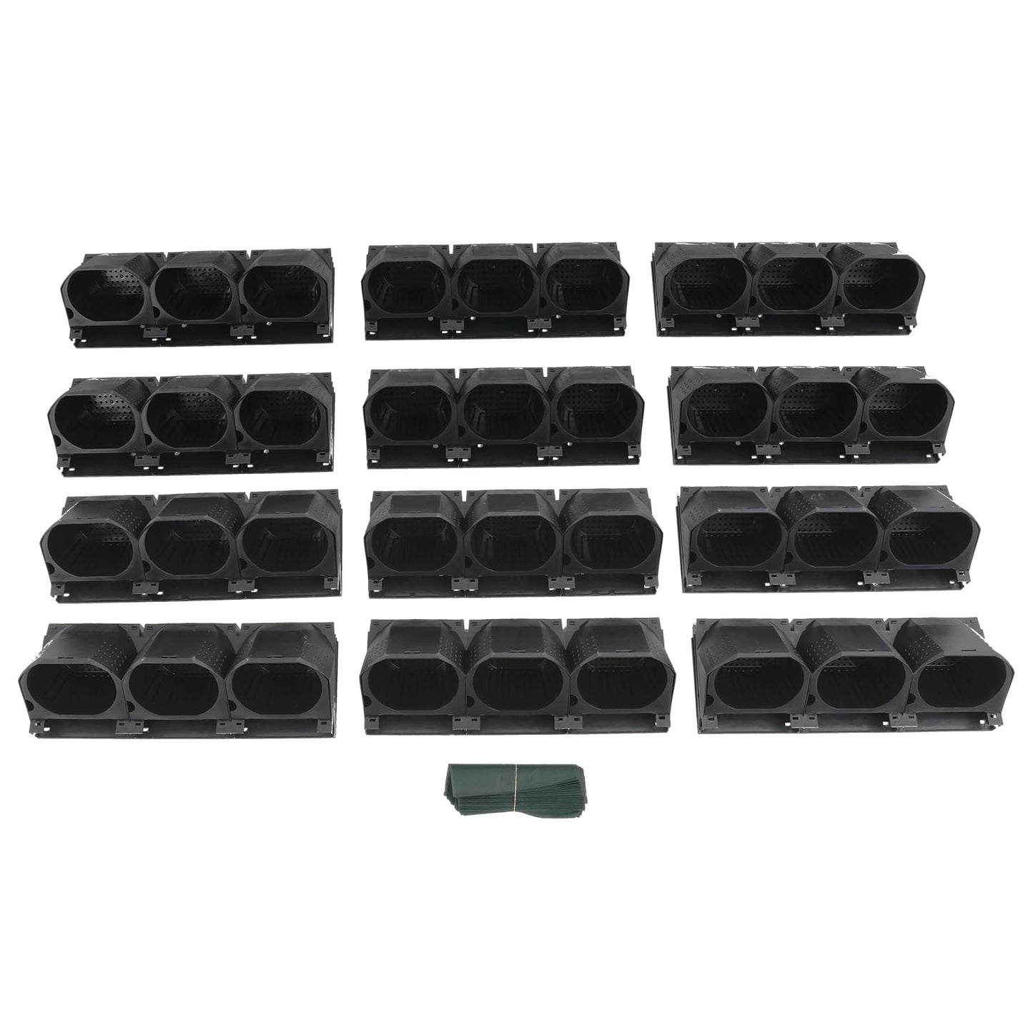 trggvvrt 36 Pockets Vertical Wall Planter, Wall Mounted Flower Pot Holder with 180LB Capacity,10.56 oz Self Watering Pots & 36 Non-Woven Bags for Indoor Outdoor Herbs,Flowers,Strawberries (Black)