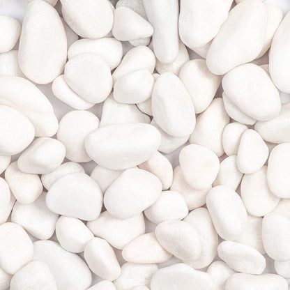 Ausluru 11lbs White Natural River Rocks, Polished Pebbles for Plants Garden, 1-2 inch Decorative White Stones, Ideal for Fish Tank, Vases, Crafting, Home Decor and Garden Landscaping Rocks,White