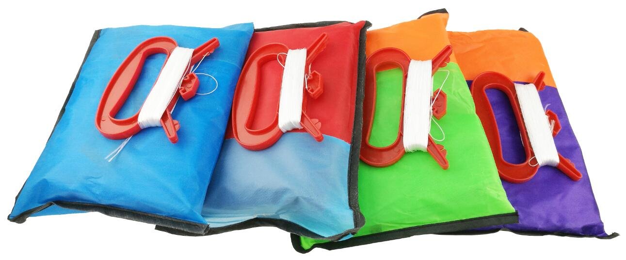Winterworm Set of 4 Large 157.5" High Cartoon Big Round Eyes Octopus Kites with Colorful Ribbon and Kite Board with 98.4 Foot String for Kids Toy Enjoy Parent-Child Time Beach Park Outdoor