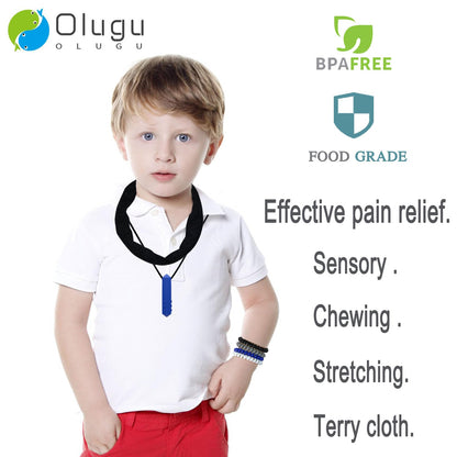 Sensory Necklaces for Chewing Boys Girls, 16 Pack Stretchy Coil Bracelets Chewing Necklace for Kids Sensory with Autism, ADHD, SPD, Silicone Chewy Necklace Sensory for Biting, Teething Anxiety Needs