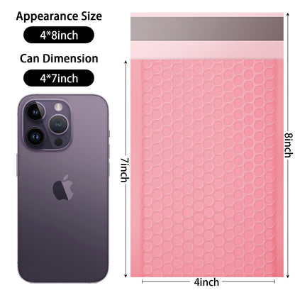 Bubble Mailers, 4x7 Inch Padded Bubble Mailers Pack of 100 Bubble Envelopes Opaque Self Seal Adhesive Waterproof Bags for Shipping and Packaging (Pink, 4x7-100Pc)