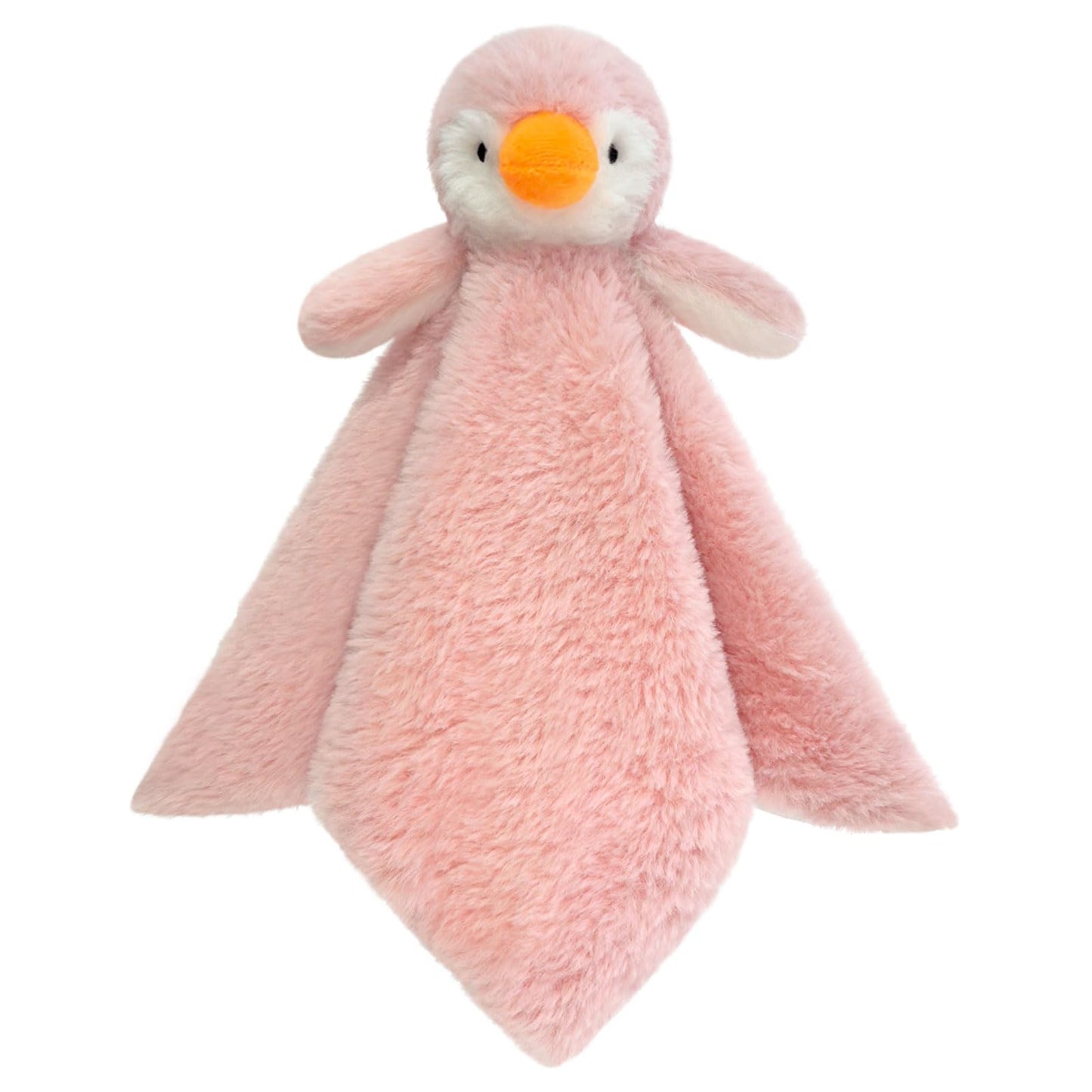 Doindute Baby Soft Pink Penguin Stuffed Animal Security Blanket, Plush Penguin Character Lovey Blanket, Baby Shower/Nursery Gift, Newborn Infant Toddler Snuggle Blankie for Girls Boys, 14 Inches