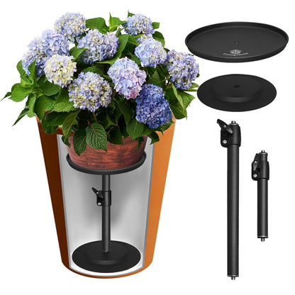 Tuling home Adjustable Pure Iron Planter Inserts, 7-25” Plant Risers for Inside Pots, Planter Fillers for Large Pots, Indoor & Outdoor Insert with 8-10” Top & 6-10” Base (10 wide top. 10wide base)