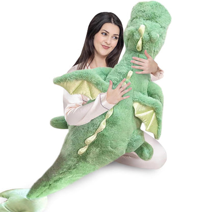 Dodhse Pterosaur Stuffed Animal with Wings - Cute Soft Dinosaurs Plush Toys Little Flying Dragon Plushies Pillow Doll Christmas Birthday Gifts for Kids Boys Girls (Green,59.05inch/150cm)