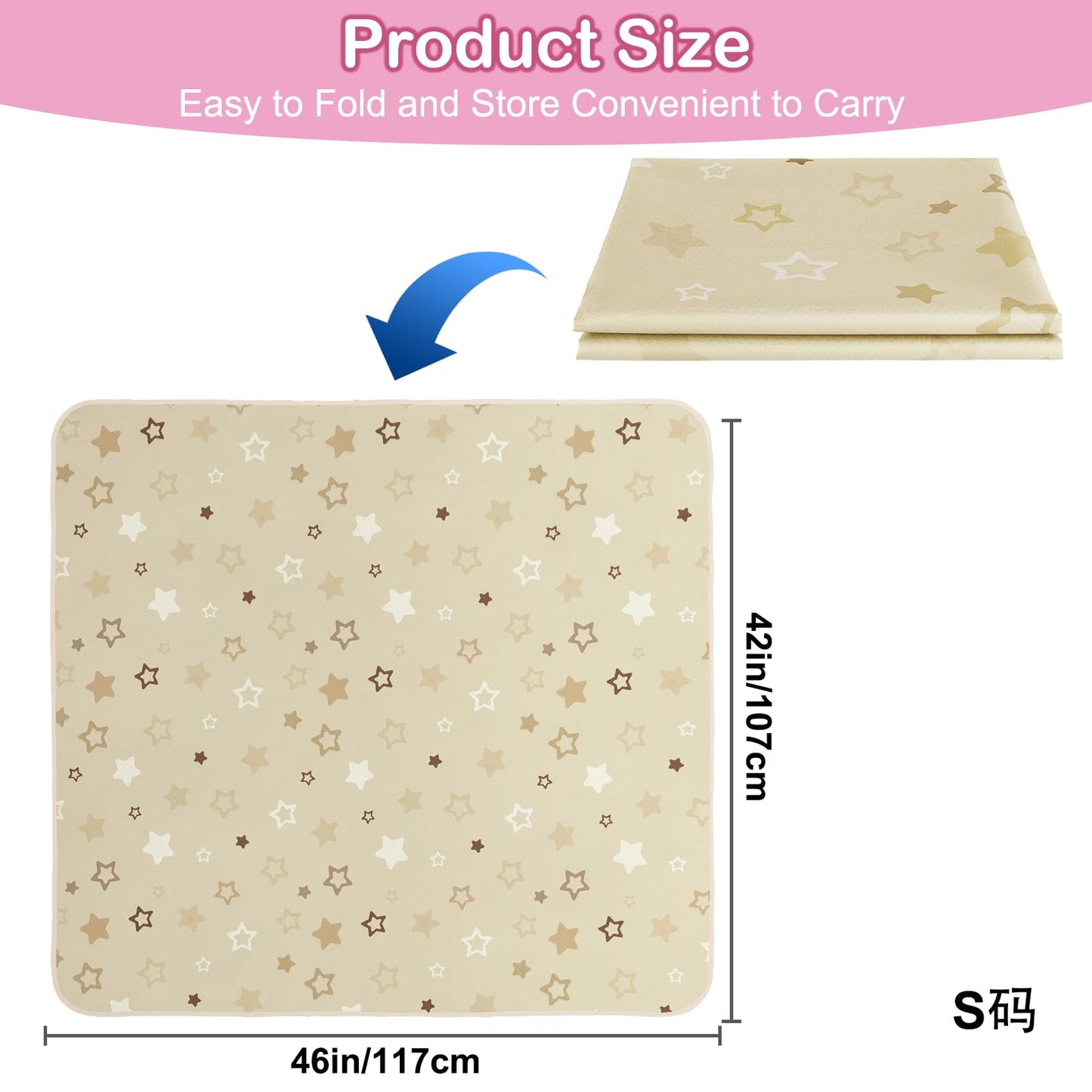 Basumee Splat Mat High Chair Mat Waterproof Baby Play Splat Mat for Under High Chair Food Catcher Highchair Mat for Floor Non Slip Bottom, Brown Stars, 46x42 Inches