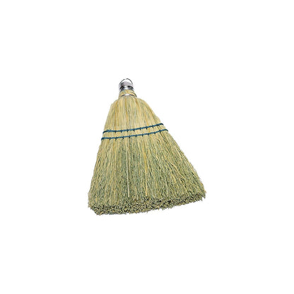 Rubbermaid Commercial 12 Inch Corn Whisk Broom, Yellow, Flagged Natural Bristles for Multi-Surface Sweeping, Remove Dirt and Debris from Porches/Floors Decks/Driveways/Sidewalks