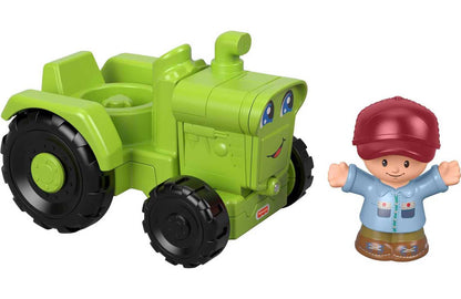Fisher-Price Little People Toddler Toy Helpful Harvester Tractor, Farm Vehicle & Figure Set for Preschool Pretend Play Kids Ages 1+ Years