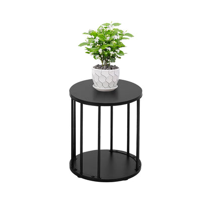 Leinade Plant Stand Indoor,small plant stool,Flower Pot Corner stand holder,Mid Century Heavy Duty Metal Tall Home Decor,Modern Round End Table,Small Rustic Display Stand for Living Room,Bedroom(Black,14In)