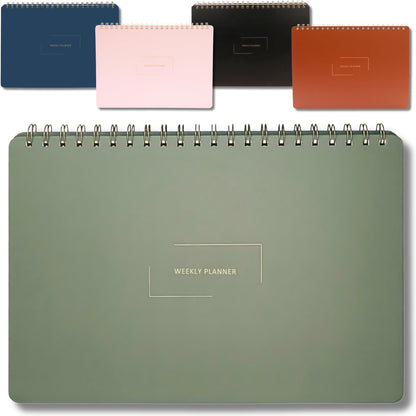 Merely Home Undated Weekly Planner | 8.25” x 11.75” Work To-Do Notebook | ADHD Academic Organizer | Multi-Layout | Men and Women Planner | College Supplies | Evergreen | Landscape Layout