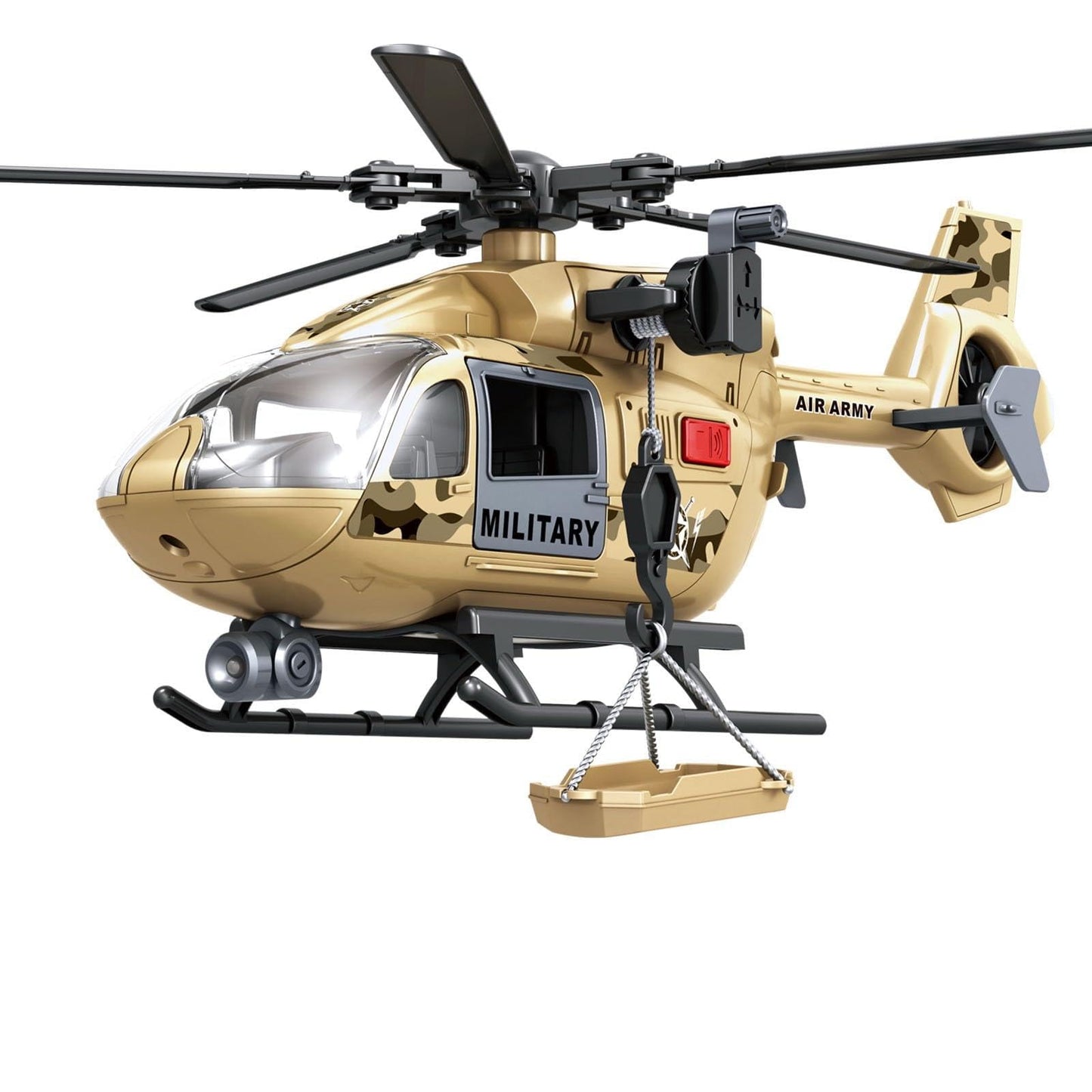 ANJARU Helicopter Toy with Lights and Sound,Simulative Rescue Helicopter Toddler Kids Toys for Kids Aged 3 4 5 6 Pull-Back Propeller Army Toys Toddler Kids Boys Gifts (Military-Helicopter)