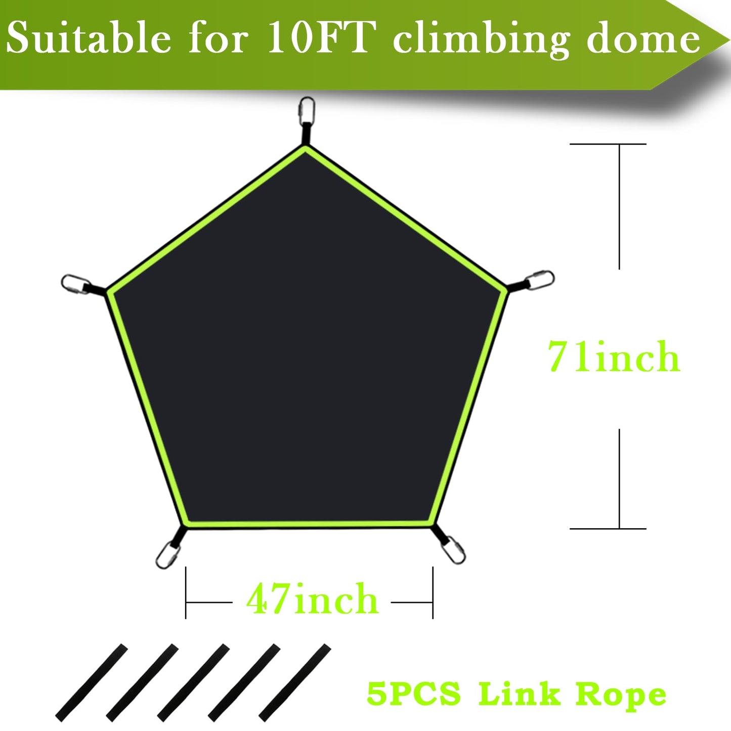 BigAim Dome Climber Hammock，Accessory for Climbing Dome，Suitable for 10 * 5FT Dome Climbing ，Dome Climber with Canopy Load-Bearing 300 Pounds（Hammock Only）