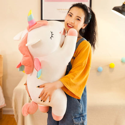 hitoshe Unicorn Stuffed Animal, Soft Unicorn Plush Hugging Pillow Toy Gifts for Kids (White, 31.4 in)