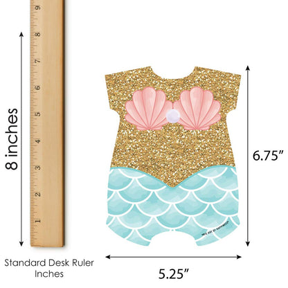 Big Dot of Happiness Let's Be Mermaids - Picture Bingo Cards and Markers - Baby Shower Shaped Bingo Game - Set of 18