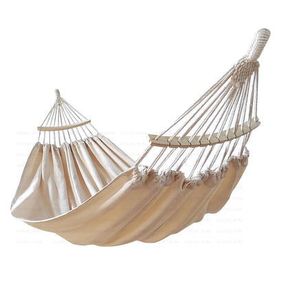 GOCAN Double Hammock 2 Person Extra Large 86inx59in Total Length 129in Load 500lb Canvas Cotton Hammock for Patio Porch Garden Backyard Lounging Outdoor and Lndoor with Removable Spreader Bar