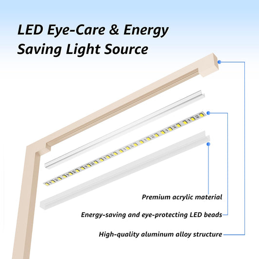 Hengsense Aluminum LED Desk Lamp with Charging Station, Large 15W Table Lamp with Type-C Ports & 4 Color Temperature Modes(3000K-6000K), Dimmable Desk Light for Home Office,Bedroom (Includes Adapter)