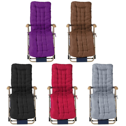 TeqHome Chaise Lounger Cushion 67x22in - Thick Padded Patio Furniture Cushions for Recliner, Rocking Chair & Deck Chair with Ties, Lounge Cushions for Outdoor & Indoor Furniture