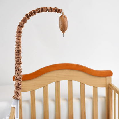 HLEEDUO Crib Mobile arm with Music Box, Baby Mobile arm with Motor Spinner.28 Inch Wooden Universal Mobile arm for Crib Nursery Decor Mobile arm. Nursery Mobile Attachment.