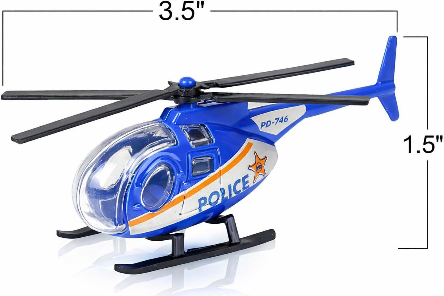 ArtCreativity Diecast Helicopter Toy - Pack of 4 - Police, Fire Engine, EMS, and Military Diecast Toy Choppers with Spinning Propellers, Birthday Party Favors for Boys and Girls