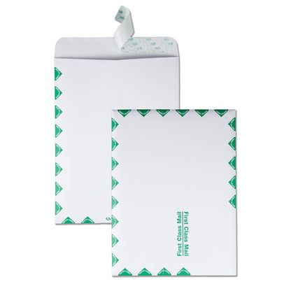 Quality Park 9 x 12 Catalog Mailing Envelopes, First Class Border, Redi-Strip Self Seal Envelope Closure, 28 lb White Wove Paper, 100 per Box (QUA44534)