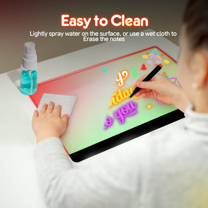 16" Rechargeable LED Doodle Glow Drawing Board for Kids with 9 Light Effects & 4 Modes, Neon Light Up Drawing Tablet Gifts for Kids/Girls/Boys/Teens for Easter Birthday Festival Gift Ideas