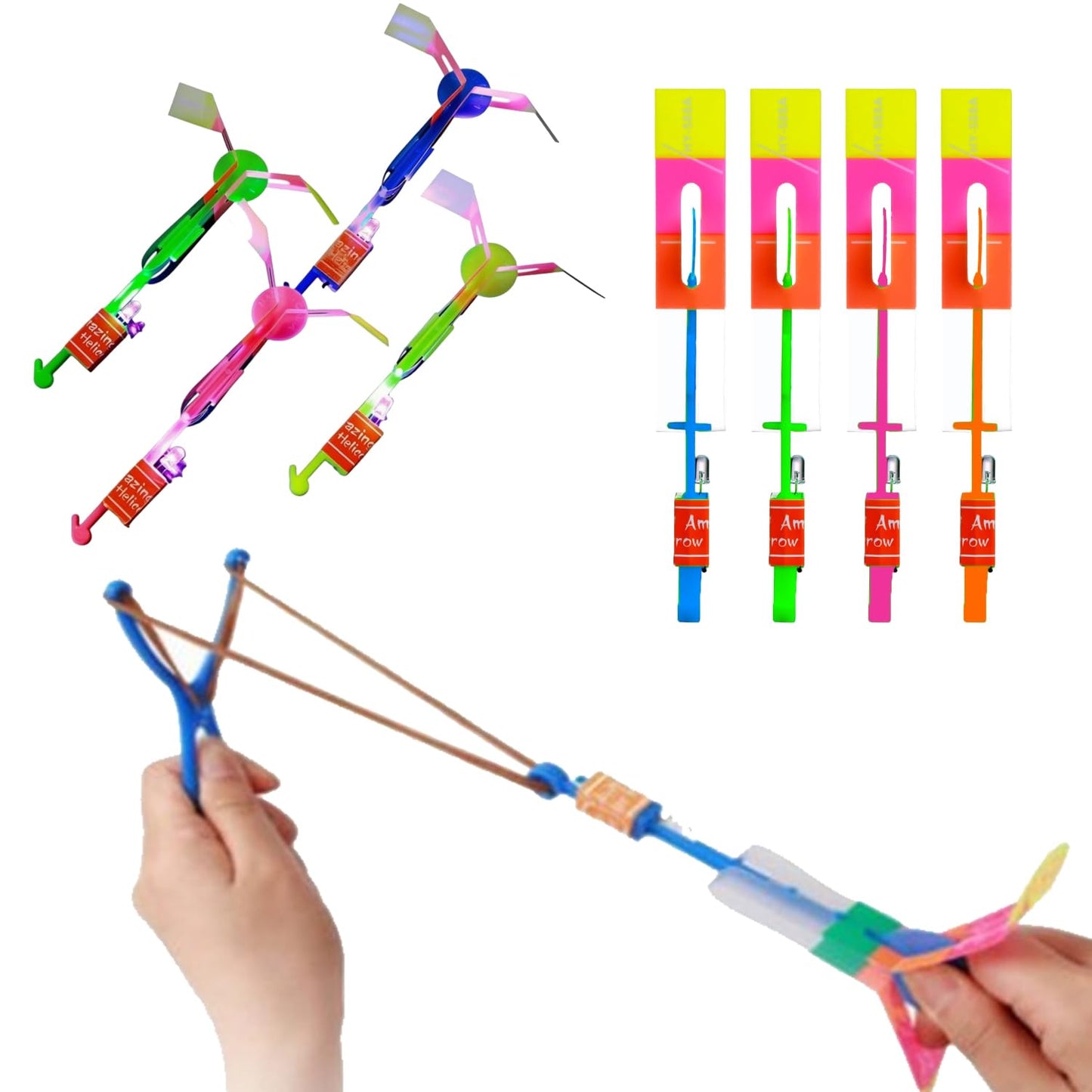 37 Sets Slingshot for Kids,Light Up Flying Toys,Glow In The Dark Party Supplies,Camping Essentials,Beach,Outdoor Games,Outside Toys,Valentines Day Gifts for Classroom,Party Favors for Kids 8-12 4-8