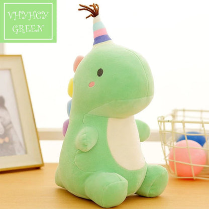 VHYHCY Stuffed Animal Plush Toys, Cute Dinosaur Toy, Soft Dino Plushies for Kids Plush Doll Gifts for Boys Girls (Green, 13.8 Inch)