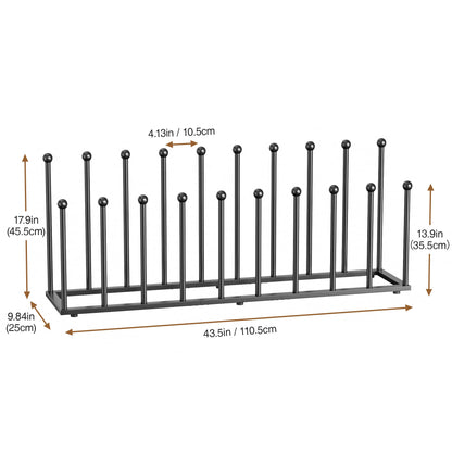 pickpiff Free Standing Shoe Racks - Black Metal Boot Rack Organizer Tall Boots for Dorm Room, Closet, Entryway, Bedroom, Patio Outdoor, Hallway, Black, Shoe Storage Fit for 10 Pairs