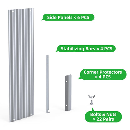 Highpro Raised Garden Bed 6x3x1ft Galvanized Metal Planter Boxes for Herbs Vegetables, Flowers and Succulents Silver