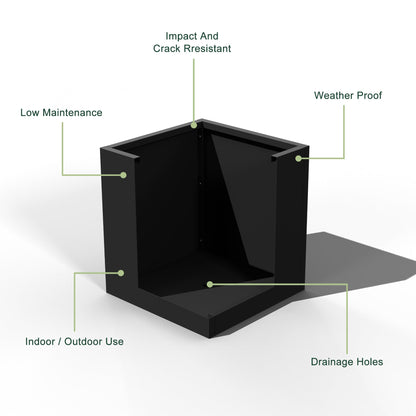 Casaphoriar Metal Planter Box 13"x13"x36", Rectangular Planter and Drainage Holes, Perfect for Outdoor Patio and Balcony Decor, Black(Set of 2)