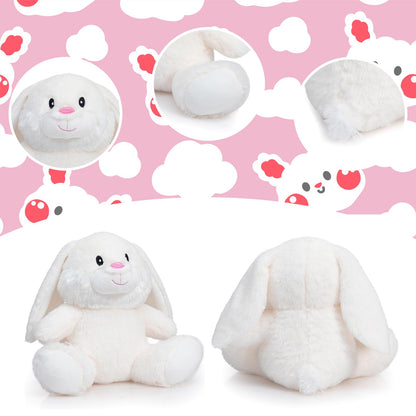 HollyHOME Bunny Stuffed Animal, Easter Bunny Plush Toys, Soft and Cuddly Stuffed Rabbit Easter Gift for Kids Baby Girls 10inch White