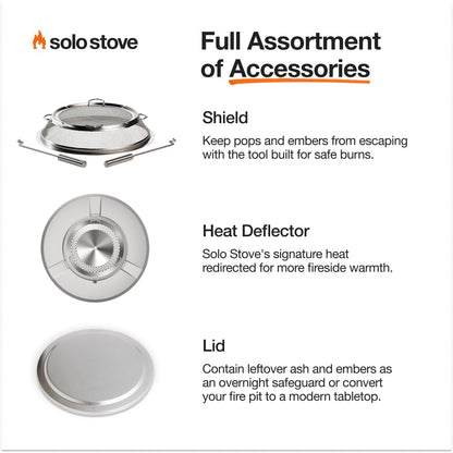 Solo Stove Yukon 2.0 + Stand, 27 Inch Smokeless Fire Pit – Portable Stainless Steel Outdoor Fireplace - 360° Airflow Technology and Removable Ash Pan – Ideal for 6 or More People, 43.9lbs, Ash