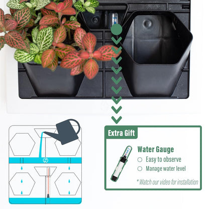Inspiration Jungle Self Watering Wall Planter with 4 Pots - Easy to Create Indoor Living Wall for Home, Office and Shop Front - Includes Water Gauge (White)