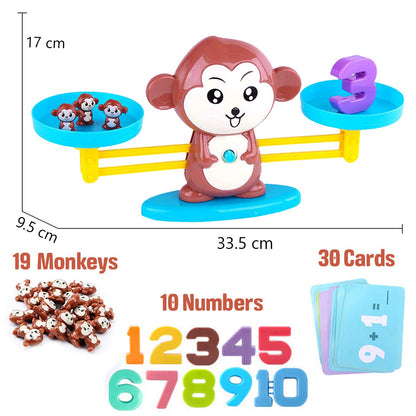 CozyBomB™ Monkey Scale Balance Counting Toys Math Games STEM Preschool Educational Toys for 3 4 5 Year olds Math Educational Kindergarten Number Learning Games Gifts for Boy Girl Birthdays Christmas