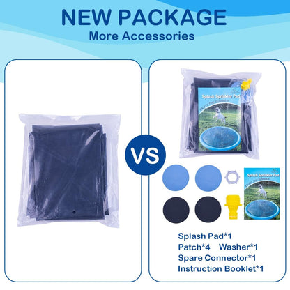 Splash Sprinkler Pad for Dogs - 67" Thicken Pet Swimming Pool Bathtub, 2024 New Packaging Pet Summer Backyard Playset & Water Toys(67",Blue)