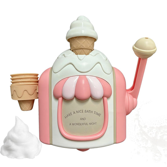 Ice Cream Bath Foam Machine | ABS, 9.1in X 3.1in X 8.1ín, Bubble Maker | Bath Toy for Boys & Girls Ages 4+ | Soap Dispenser with Ice Cream Buckets