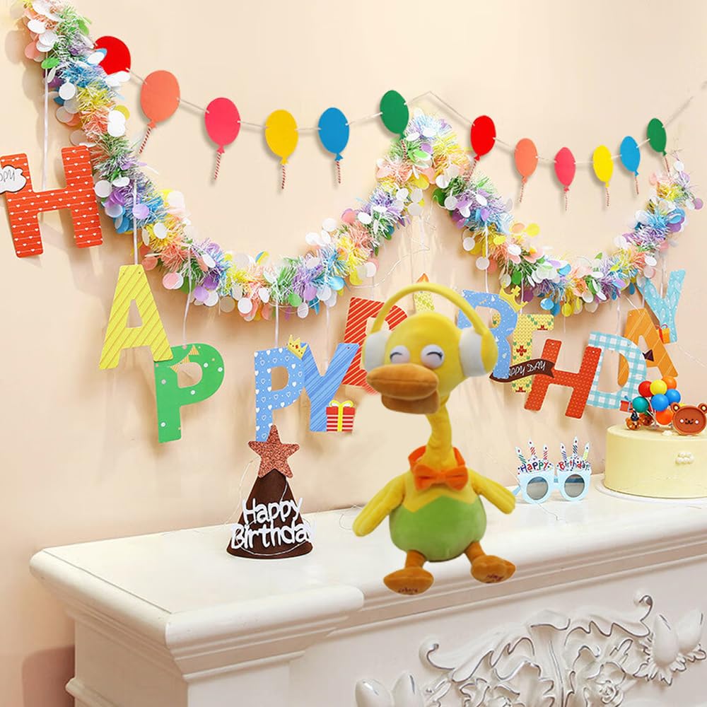 Vincilee Talking Duck, Repeat What You Say, Stuffed Animal Electric Plush Toy, Recording Plush & Interactive Toy, with Twisting Neck and Flapping Wings, for Kids Gift Toys（Headphone Duck Toy）.
