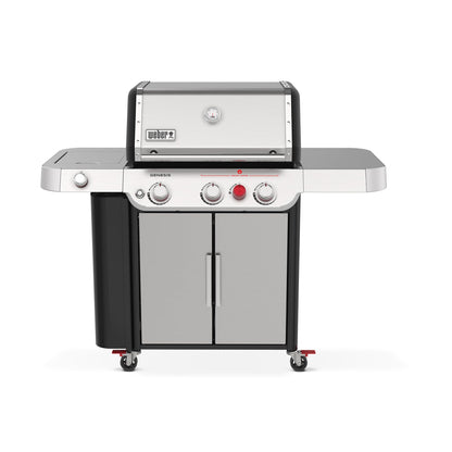 Weber Genesis S-335 Liquid Propane Gas Grill for Outdoor Cooking, Stainless Steel, 3 Burners and 1 Side Burner – Stainless Steel Cooking Grates, PureBlu Burners & Sear Zone