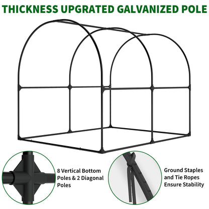 Greenhouses for Outdoors, 8.2 x 6.6 x 6.6 ft Premium Walk-in Greenhouse with Heavy-Duty Steel Frame & Watering System – Portable Outdoor Garden Hoop House for Year-Round Planting