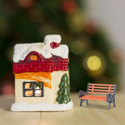 2Pcs Miniature Park Bench Set 2-Pack -1:12 Scale Brown Garden Seats with Realistic Detailing,Tiny Park Benches for Dollhouse and Fairy Garden Accessories,Train Platform and Miniature Landscape Décor