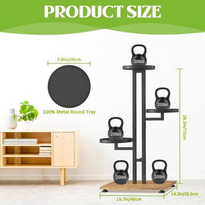 iDavosic.ly Plant Stand for Indoor Outdoor 2 Pack, 5 Tier Metal Folding Flower Holder Shelf and 4 Layer 28 Inch Tall Corner Pot Display Rack for Patio Living Room Garden Balcony Bedroom Porch, Black