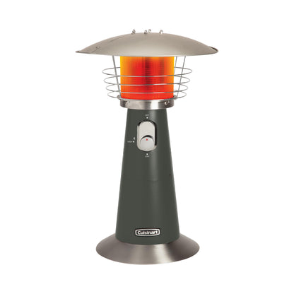 Cuisinart Portable Tabletop Patio Heater, 11,000 BTU Outdoor Propane Heater with Safety Tilt Switch and Adjustable Heat, Burner Screen Guard, 30 sq. Foot Heat Range, Gray